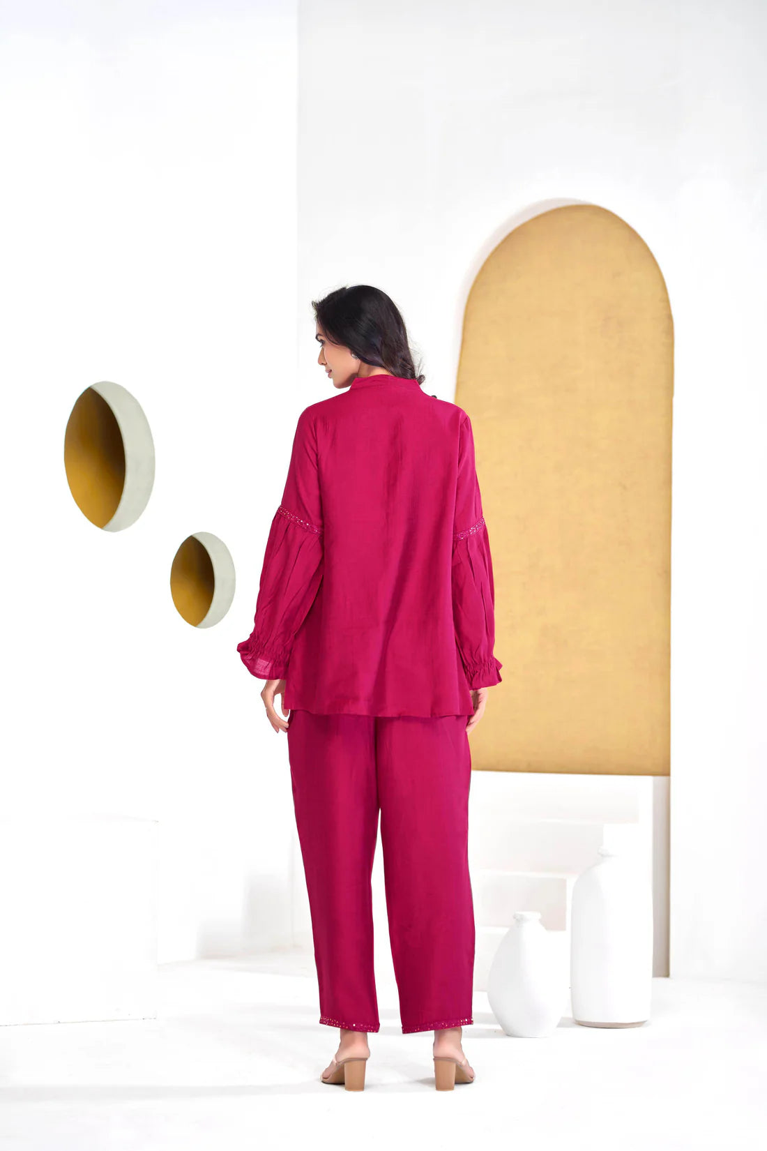 Red Vibex Round Neck Co-Ord Set