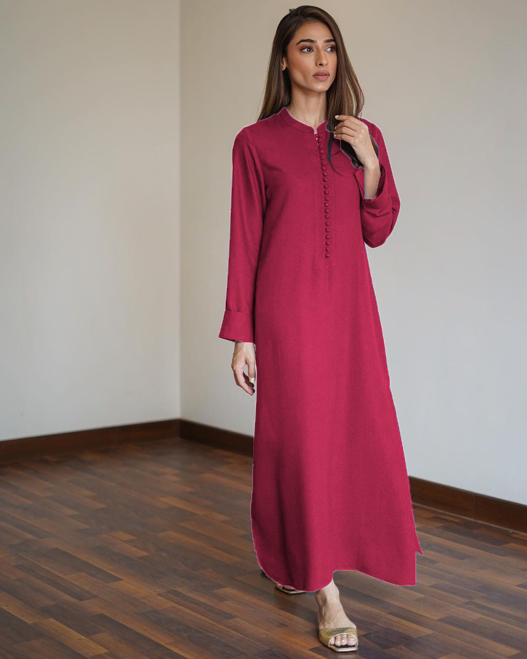 Errabelly Deep Pink Silk Luxe Co-Ord Set | Contemporary Chic Ensemble