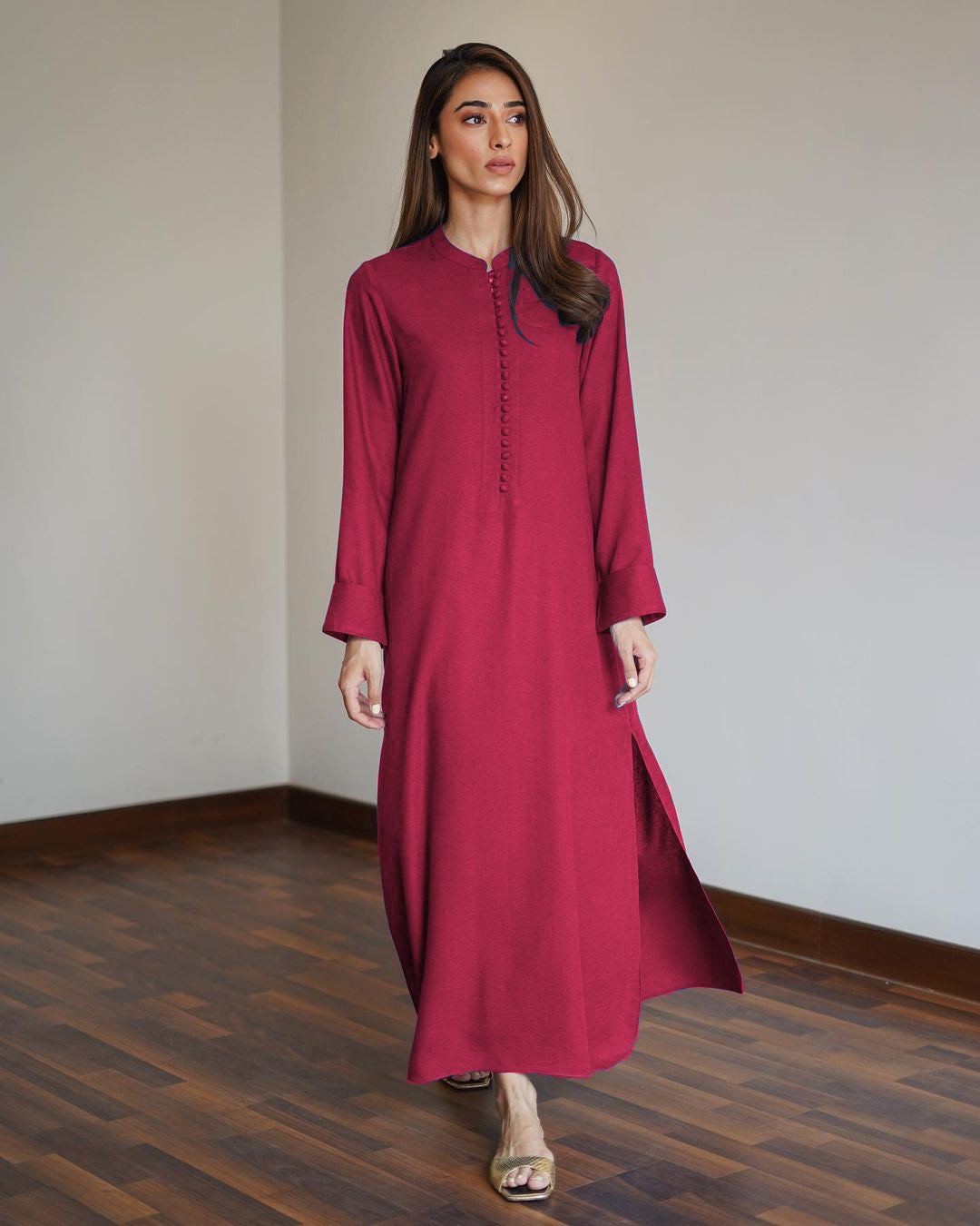 Errabelly Deep Pink Silk Luxe Co-Ord Set | Contemporary Chic Ensemble-