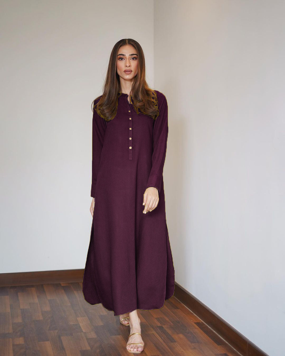Premium Burgundy Karandi 3 tired Viscose Silk Co-Ord Set-