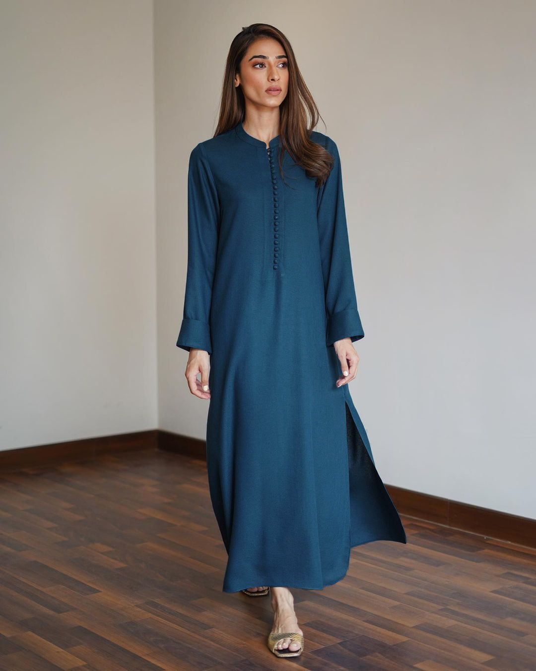 Errabelly Amazon Blue Silk Luxe Co-Ord Set | Contemporary Chic Ensemble