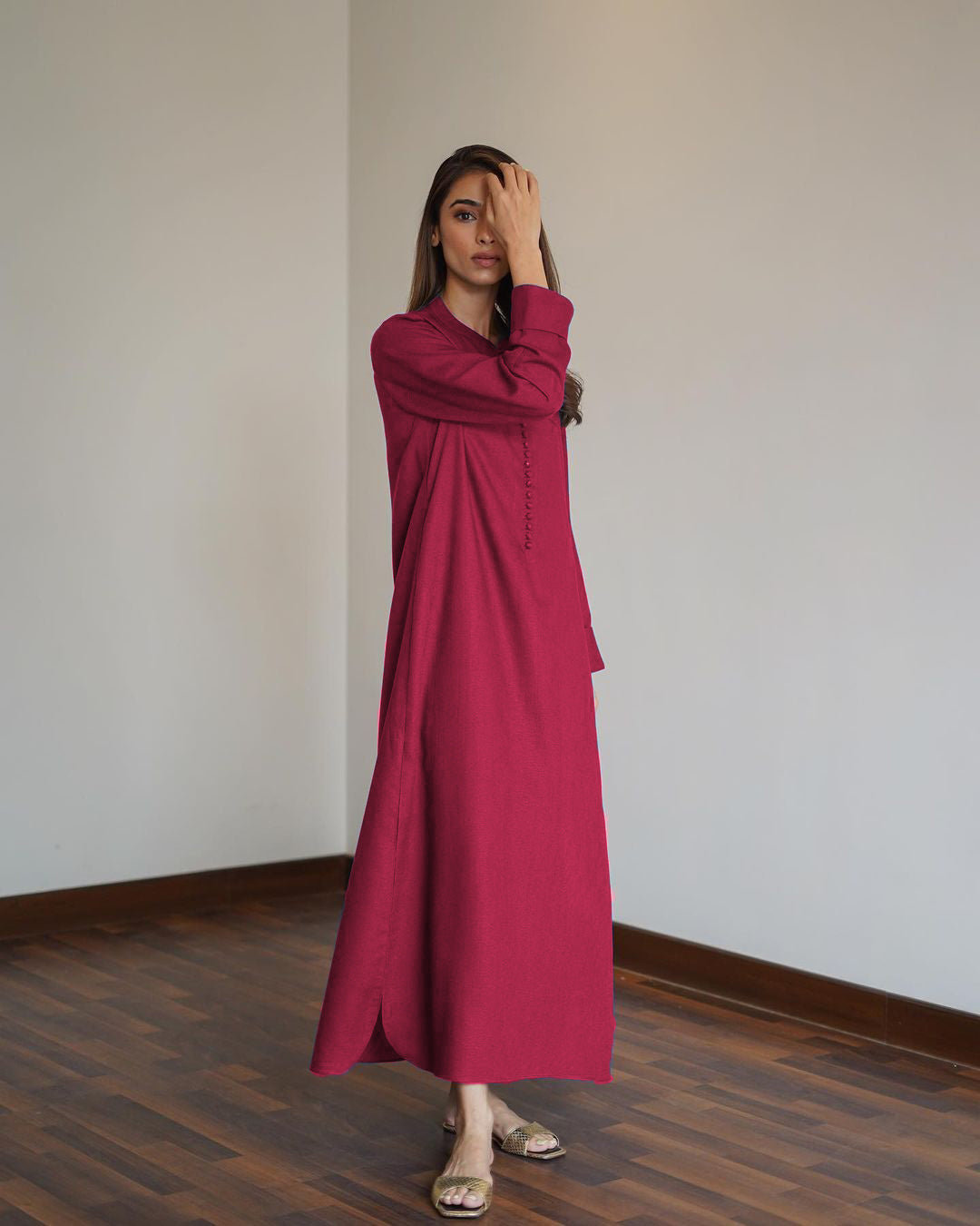 Errabelly Deep Pink Silk Luxe Co-Ord Set | Contemporary Chic Ensemble-