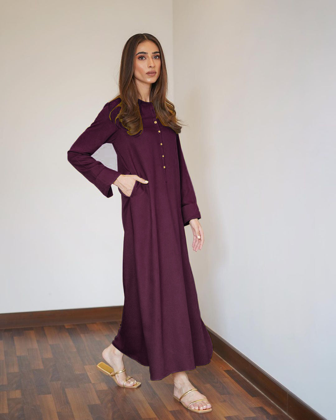 Premium Burgundy Karandi 3 tired Viscose Silk Co-Ord Set-