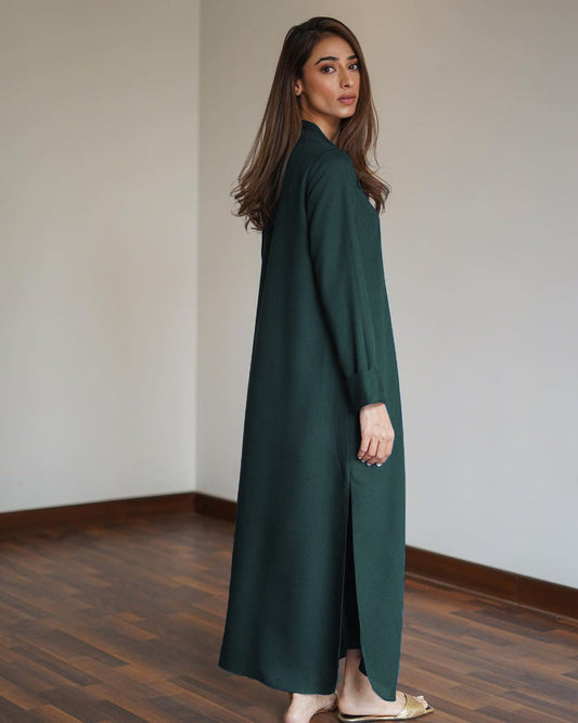 Errabelly Green Silk Luxe Co-Ord Set | Contemporary Chic Ensemble