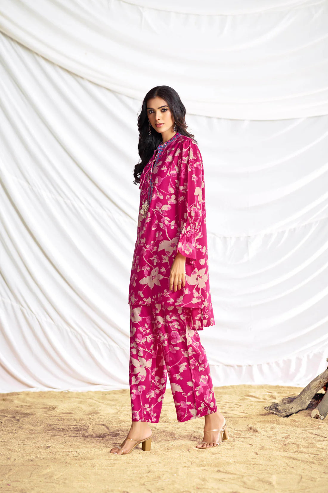 Pink Fuschia Chanderi Co-Ord Set