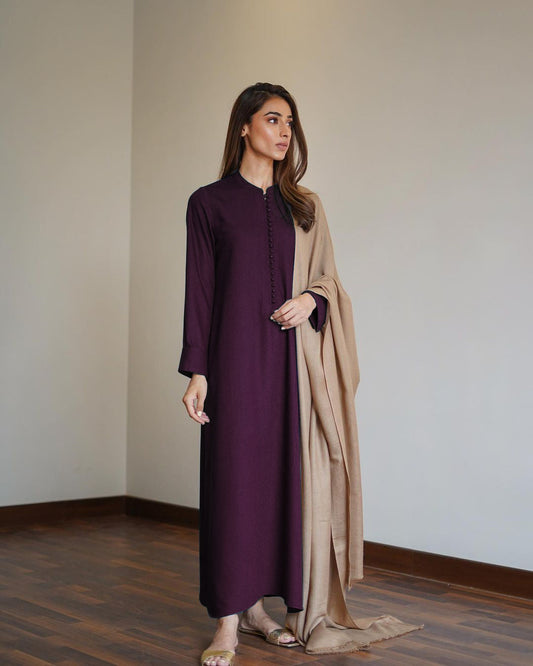 Errabelly Deep Purple Silk Luxe Co-Ord Set | Contemporary Chic Ensemble