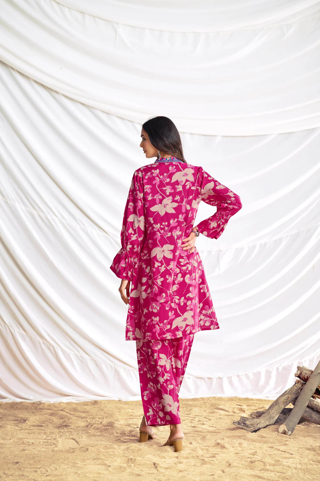 Pink Fuschia Chanderi Co-Ord Set