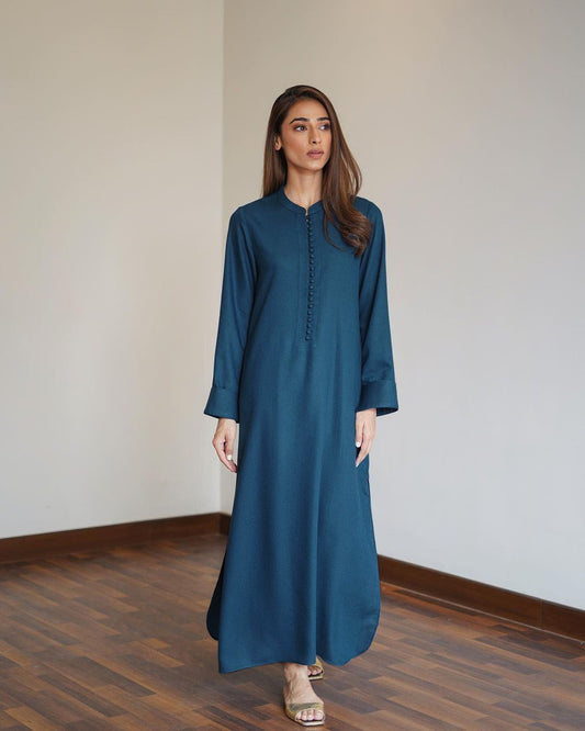 Errabelly Amazon Blue Silk Luxe Co-Ord Set | Contemporary Chic Ensemble