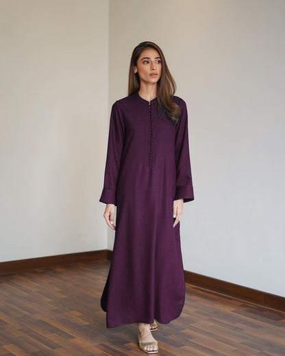 Errabelly Deep Purple Silk Luxe Co-Ord Set | Contemporary Chic Ensemble