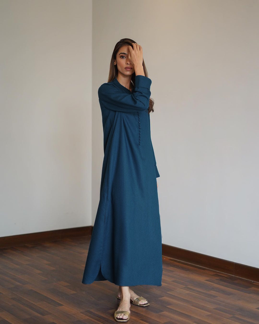 Errabelly Amazon Blue Silk Luxe Co-Ord Set | Contemporary Chic Ensemble