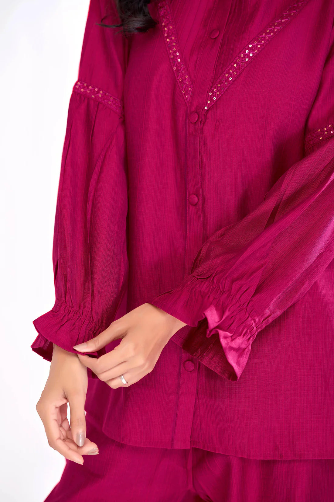 Red Vibex Round Neck Co-Ord Set