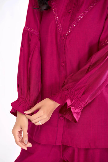 Red Vibex Round Neck Co-Ord Set