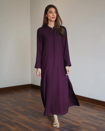 Errabelly Deep Purple Silk Luxe Co-Ord Set | Contemporary Chic Ensemble