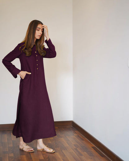 Premium Burgundy Karandi 3 tired Viscose Silk Co-Ord Set-