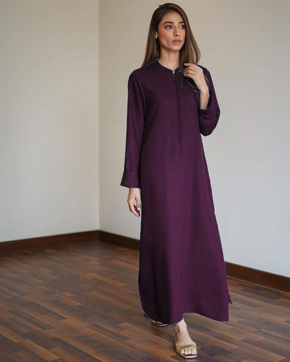 Errabelly Deep Purple Silk Luxe Co-Ord Set | Contemporary Chic Ensemble