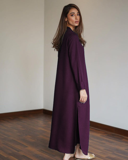 Errabelly Deep Purple Silk Luxe Co-Ord Set | Contemporary Chic Ensemble