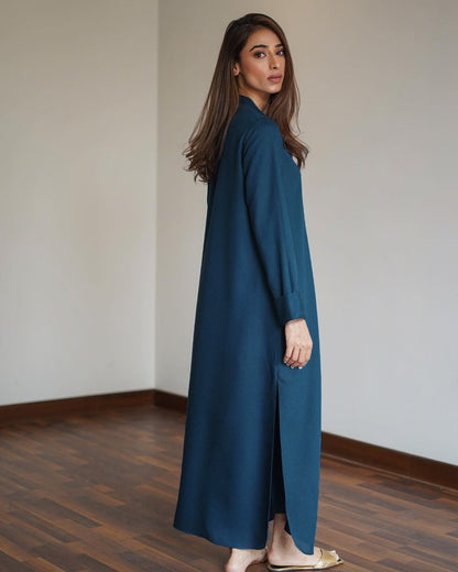 Errabelly Amazon Blue Silk Luxe Co-Ord Set | Contemporary Chic Ensemble